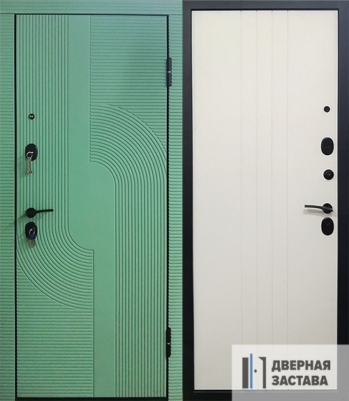 Входная металлическая дверь для квартины Фисташка 3D